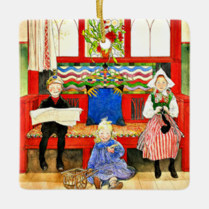 Carl Larsson - Papa, mama, kind, mooie kunst Keramisch Ornament