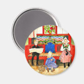 Carl Larsson - Papa, mama, kind, mooie kunst Magneet (Voorkant / Achterkant)