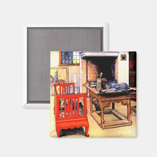 Carl Larsson - Peek-a-Boo Magneet (Voorkant / Achterkant)