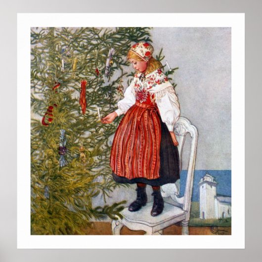 Carl Larsson-Poster voor kerstboomkunst Poster (Voorkant)