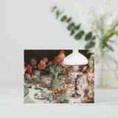 Carl Larsson - Rond de lamp Briefkaart (Staand voorkant)