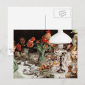 Carl Larsson - Rond de lamp Briefkaart (Voorkant / Achterkant)