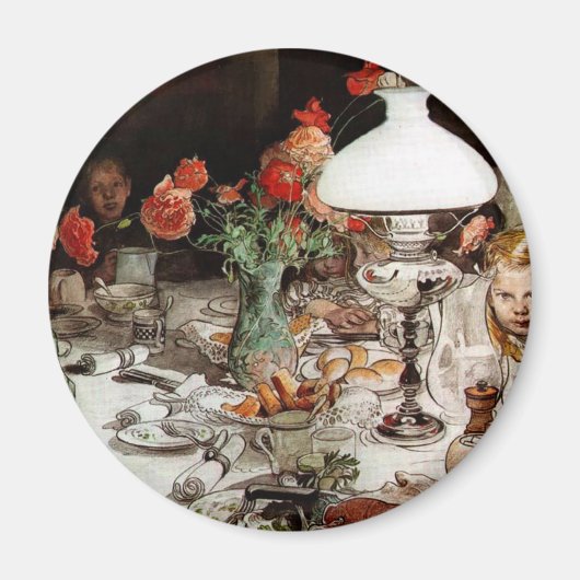 Carl Larsson - Rond de Lamp Magneet (Voorkant)