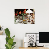 Carl Larsson - Rond de lamp Poster (Thuiskantoor)