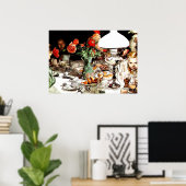 Carl Larsson - Rond de lamp Poster (Thuiskantoor)