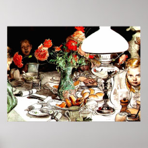 Carl Larsson - Rond de lamp Poster