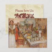 Carl Larsson Scandinavian Kerstmis Kaart (Voorkant / Achterkant)