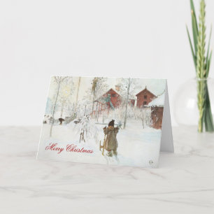 Carl Larsson Scandinavian Winter Home Kerstmis Feestdagen Kaart