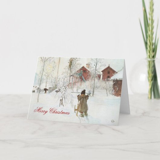 Carl Larsson Scandinavisch Winter Home Kerstmis Feestdagen Kaart (Voorkant)