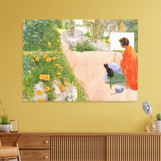 Carl Larsson schilderij, Bridge Canvas Afdruk (Insitu (Woonkamer))