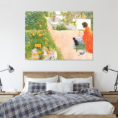 Carl Larsson schilderij, Bridge Canvas Afdruk (Insitu (Slaapkamer))