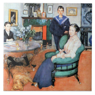 Carl Larsson schilderij - Hakon, Daga en Edgar, Tegeltje