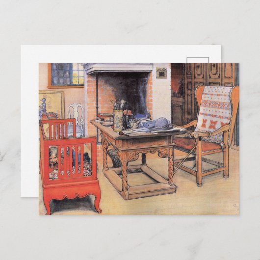Carl Larsson schilderij, Peek-a-Boo, Briefkaart (Voorkant / Achterkant)