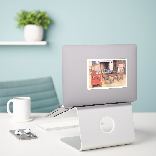 Carl Larsson-schilderij, Peek-a-Boo, Sticker (Laptop op bureau)