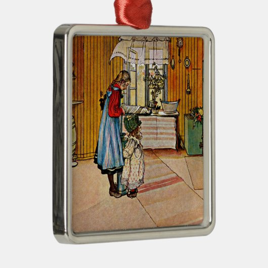 Carl Larsson schilderij, The Kitchen Metalen Ornament (Rechts)