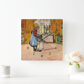 Carl Larsson schilderij, The Kitchen Vierkante Klok (Huis)