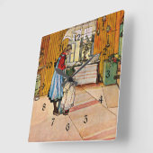 Carl Larsson schilderij, The Kitchen Vierkante Klok (Hoek)