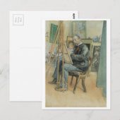 Carl Larsson schildert met zijn dochter Briefkaart (Voorkant / Achterkant)
