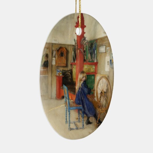  Carl Larsson Spinning Wheel Fine Art Keramisch Ornament (Rechts)