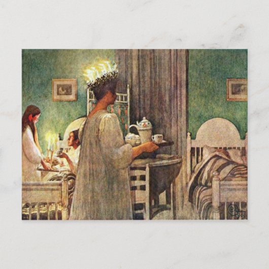 Carl Larsson St. Lucia Day Kerstmis in Zweden Briefkaart (Voorkant)