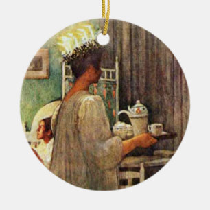 Carl Larsson St. Lucia Day Kerstmis in Zweden Keramisch Ornament