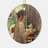 Carl Larsson St. Lucia Day Kerstmis in Zweden Keramisch Ornament (Links)