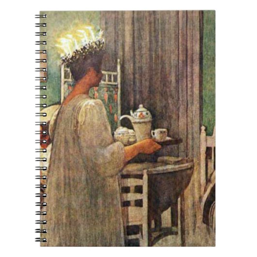 Carl Larsson St. Lucia Day Kerstmis in Zweden Notitieboek (Voorkant)