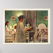 Carl Larsson St. Lucia Day Kerstmis in Zweden Poster (Voorkant)