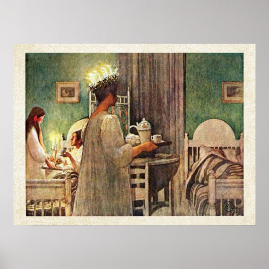 Carl Larsson St. Lucia Day Kerstmis in Zweden Poster (Voorkant)