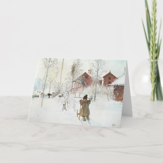 Carl Larsson Voortuin en het washuis Feestdagen Kaart (Voorkant)