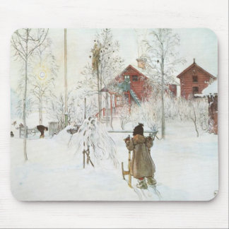 Carl Larsson - Voorzijde Yard en washuis Muismat
