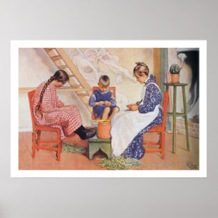 Carl Larsson Ze hebben Peas Fine Art Print gekapt