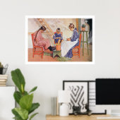 Carl Larsson Ze hebben Peas Fine Art Print gekapt (Thuiskantoor)