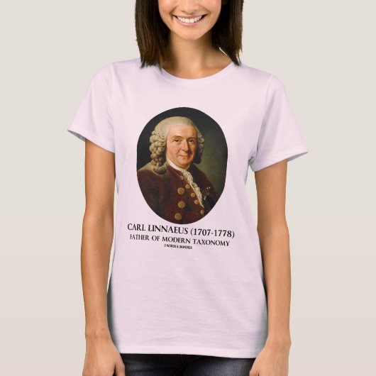 Carl Linnaeus vader van de moderne taxonomie T-shirt (Voorkant)