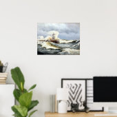 Carl Locher Stormy Day in Skagen met Waves Poster (Thuiskantoor)