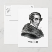 Carl Maria von Weber, zwart Briefkaart (Voorkant / Achterkant)