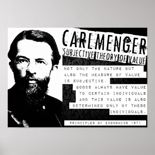 Carl Menger Austrian School Libertarian Free Marke Poster (Voorkant)