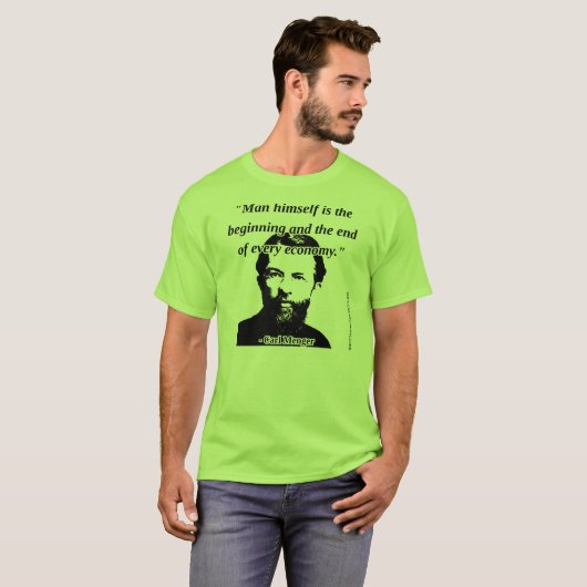 Carl Menger - Man en economie T-shirt (Voorkant volledig)