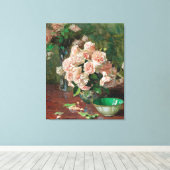 Carl Moll  White Roses Canvas Afdruk (Insitu (Houten vloer))