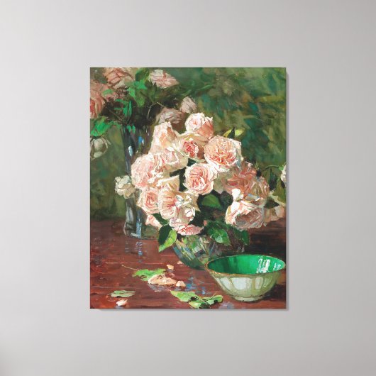 Carl Moll  White Roses Canvas Afdruk (Voorkant)