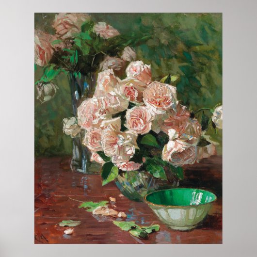 Carl Moll  White Roses Poster (Voorkant)