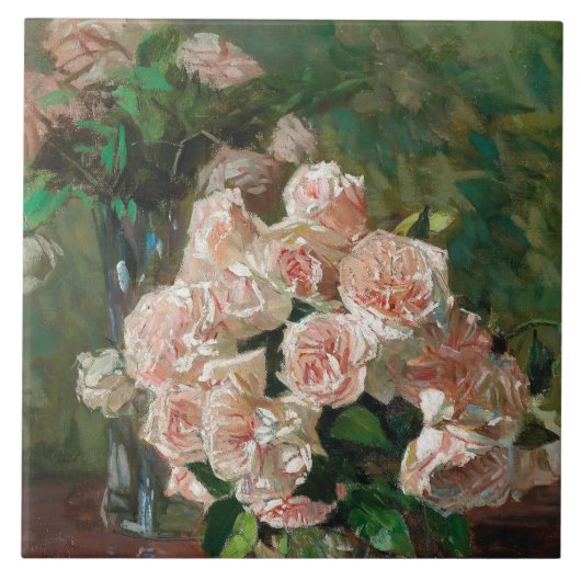 Carl Moll White Roses Tegeltje (Voorkant)