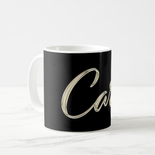 Carl Name whitegold Tasse Teetasse Kaffeetasse Koffiemok (Voorkant links)