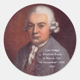 Carl Philipp Emanuel Bach 1765 Ronde Sticker