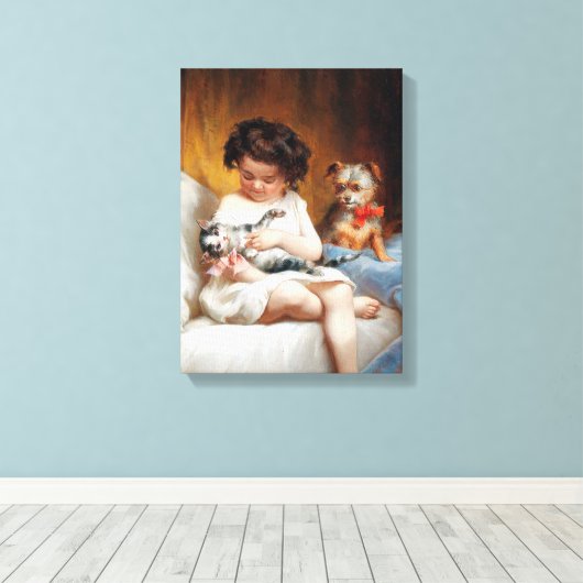Carl Reichert De kleine Darling Canvas Afdruk (Insitu (Houten vloer))