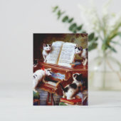 Carl Reichert Kittens die Piano afspelen Briefkaart (Staand voorkant)