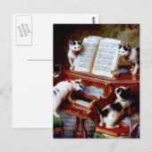 Carl Reichert Kittens die Piano afspelen Briefkaart (Voorkant / Achterkant)