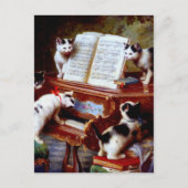 Carl Reichert Kittens die Piano afspelen Briefkaart (Voorkant)