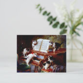 Carl Reichert Kittens die Piano afspelen Briefkaart (Staand voorkant)