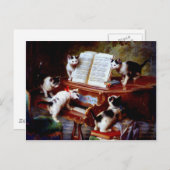 Carl Reichert Kittens die Piano afspelen Briefkaart (Voorkant / Achterkant)